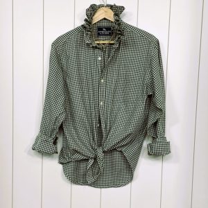 Product Image for Ruffle Collar Shirt; Upcycled; Classic; Game Day Colors; Size Small