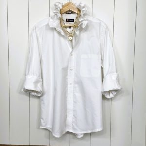 Product Image for Ruffle Collar Shirt; Upcycled; Size L