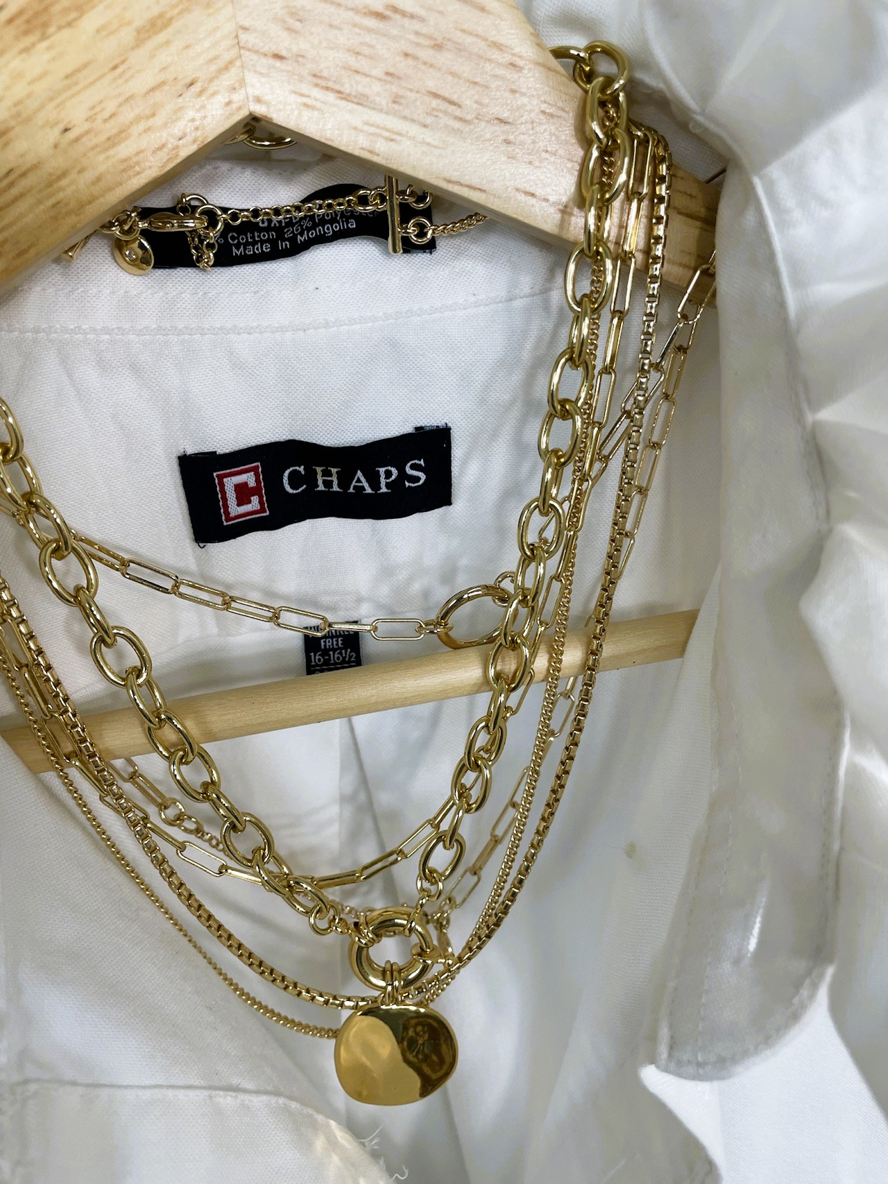 Product Image for Ruffle Collar Shirt; Upcycled; Size L